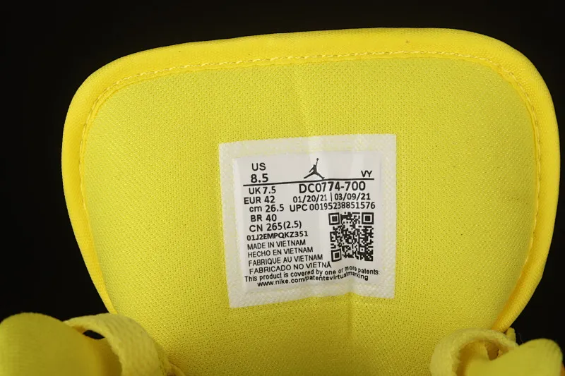 All categories Air Jordan Jordan series basketball shoes Air Jordan 1 Low Air Jordan 1 Low AJ1 Joe 1 lemon yellow low-top cultural and leisure sports sneakers DN6998-700